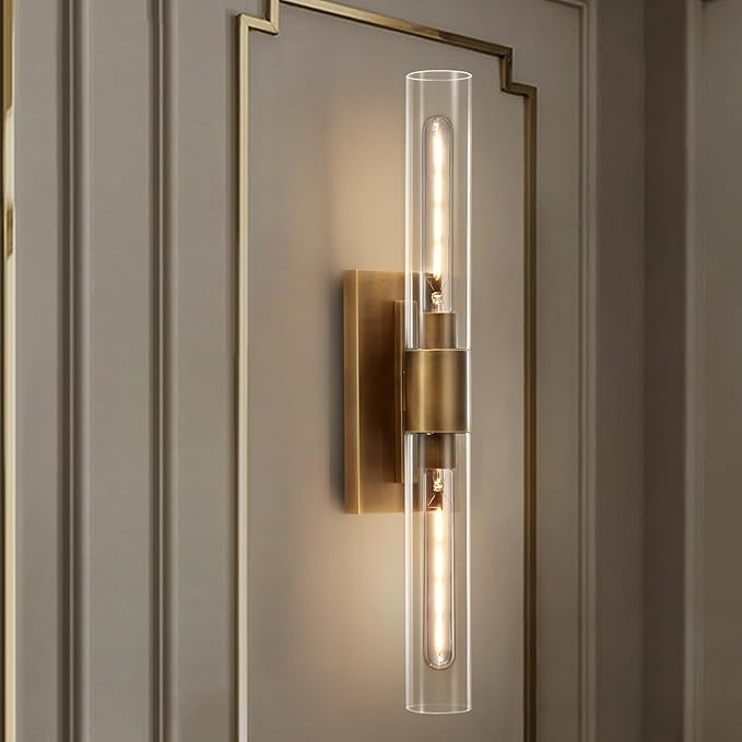 24.8" L Minimalist Style Wall Sconces 2-Lights Brass Wall Lights Fixtures - Image 7