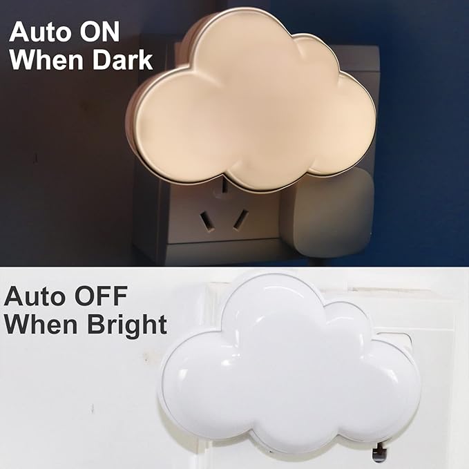 AUSAYE 2 Pack LED Night Light Plug in Lamp Cloud Night Light Mini Pretty Night - Image 2