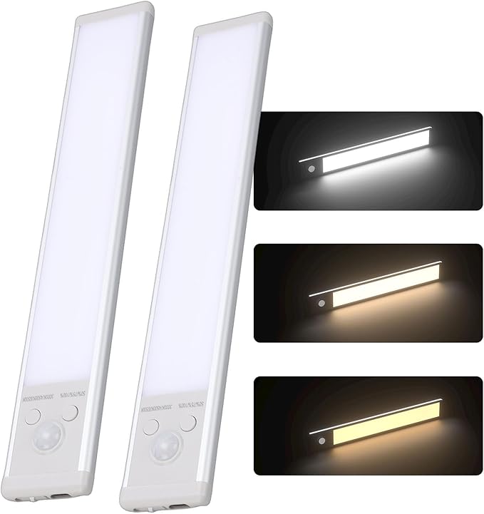 Asixxsix 2 Pack Under Cabinet Lighting Rechargeable, Rechargeable Motion Sensor - Image 5