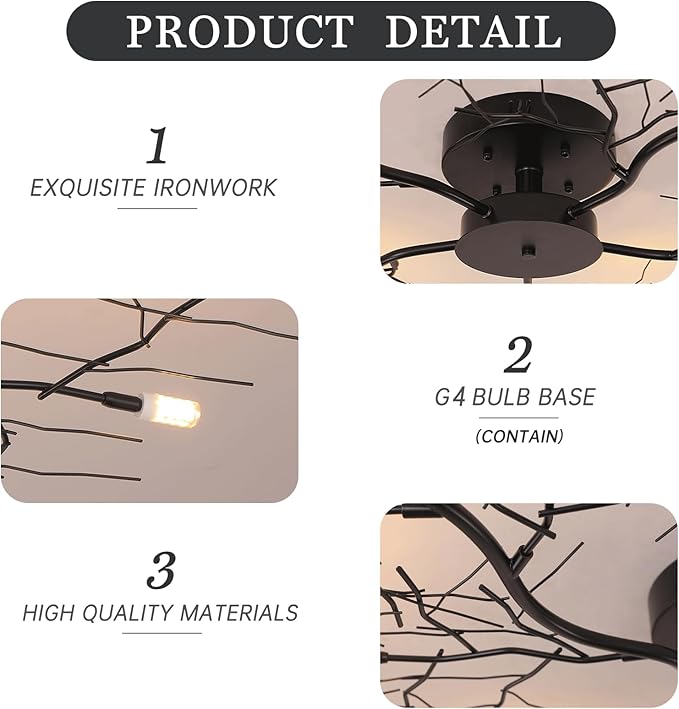 NIAOERFEN Black Modern Chandelier - Image 6