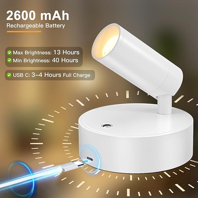 Kimjo Spot Lights Indoor, Wireless LED Spotlight, Uplighting Indoor - Image 2