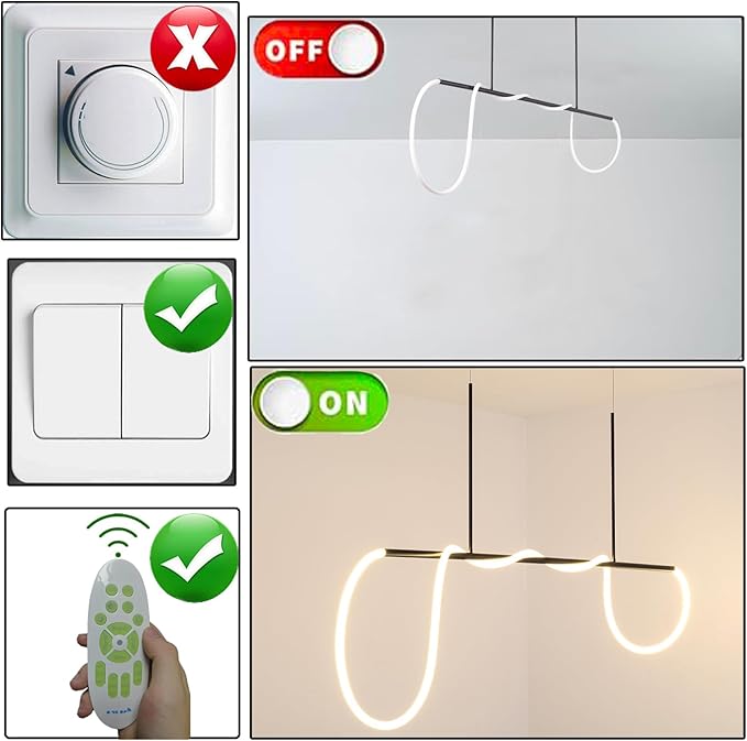 Modern Pendant Lights, Pendant Lights Kitchen Island, Remote Control Dimmable - Image 6