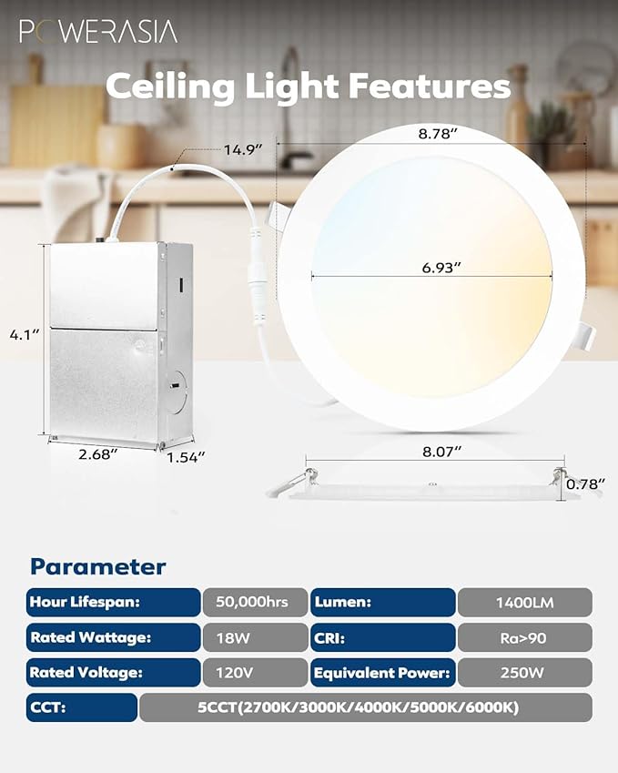 2 Pack Recessed Lighting 8 Inch - Image 2