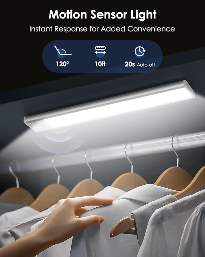2-Pack Under Cabinet Lighting, Upgraded 3200mAh Rechargeable Under Cabinet - Image 6