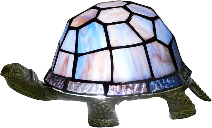 Small Turtle Night Light Tiffany Style Stained Glass Accent Table Lamp Bedroom by NUODITOSLAMP