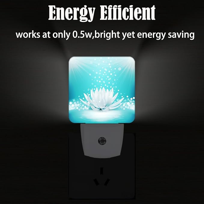 Sparkle Blue Zen Lotus Flower Night Light, Plug Into Wall Decor - Image 4