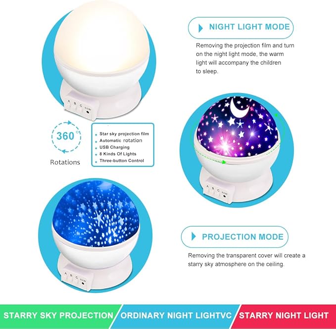 Star Projector Night Lights for Kids, Fun Gifts for 1-4-6-14 Year Old Girl and - Image 5