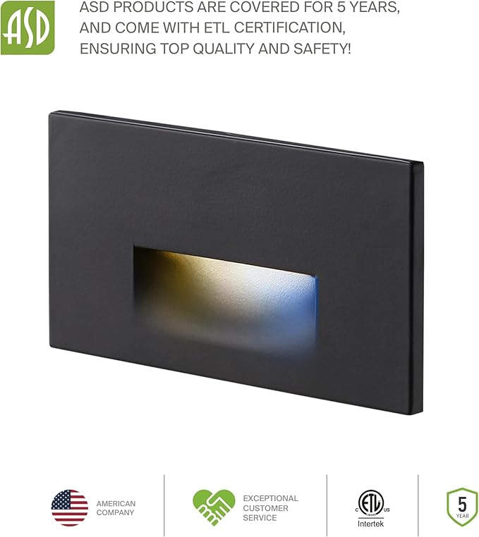 ASD LED Recessed Step Light Fixture, Outdoor & Indoor Tread Lighting | 3CCT - Image 8