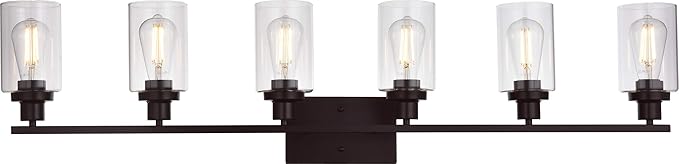 MELUCEE 6-Light Bathroom Vanity Light Fixture Vintage Industrial Oil Rubbed by MELUCEE
