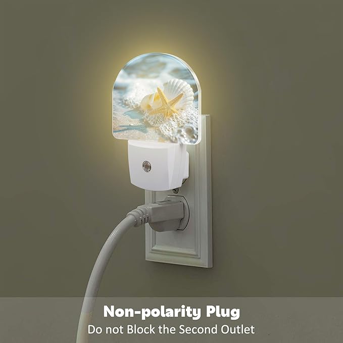Starfish Seashell on Beach Night Light Plug into Wall, Summmer Ocean Beach Dusk - Image 4
