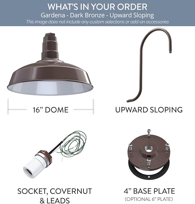 Steel Lighting Co. Gardena Barn Light | Outdoor Wall Mounted | 16" Dome | - Image 6