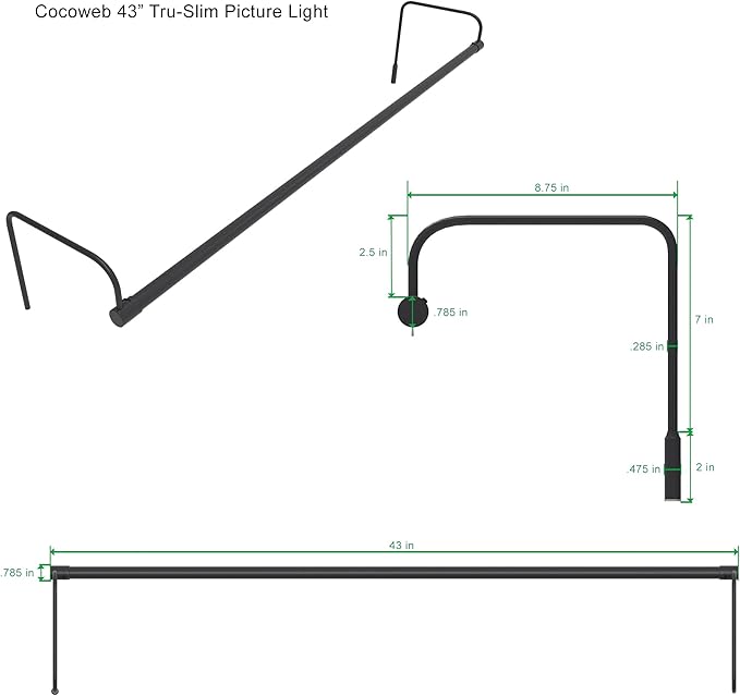 Cocoweb 43 Inch Tru-Slim Oil Rubbed Bronze Picture Light - Image 2