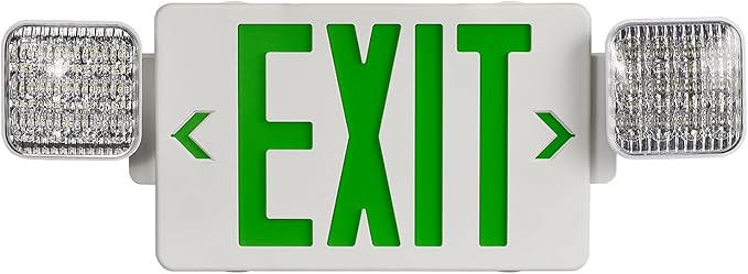 CM MZY Green Exit Sign with Emergency Light, Two Adjustable Square Head by CMMZY