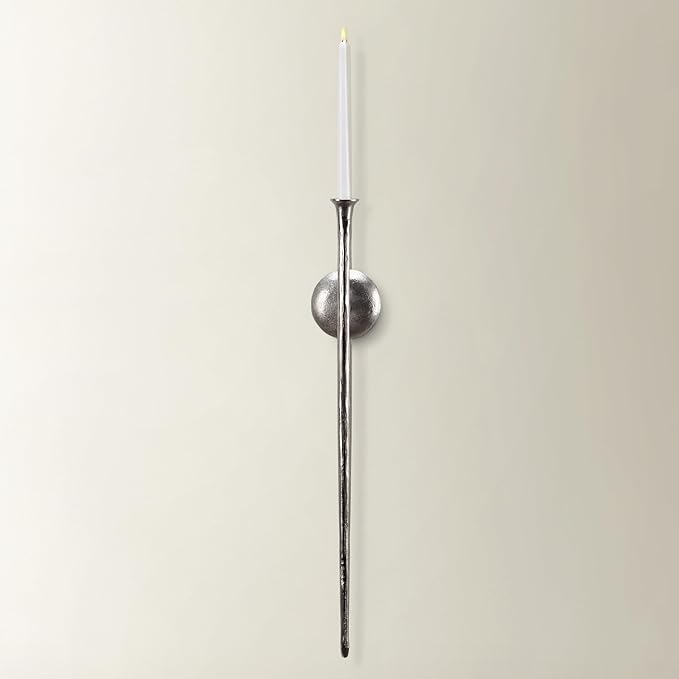 Z Gallerie One Piece Aspar Wall Sconce Long Candle Holder in Silver Finish by ZGallerie