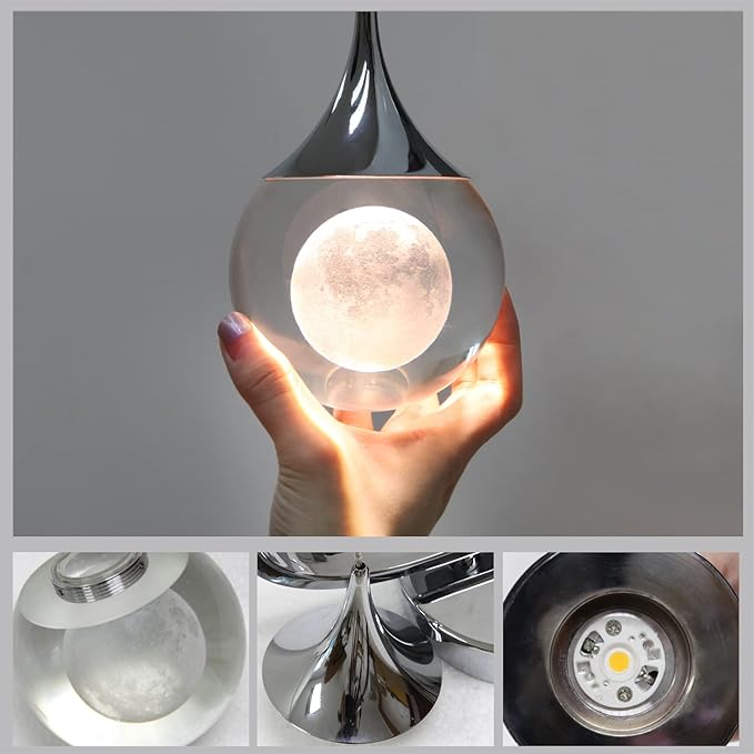 Sedelan LED Crystal Wall Sconce, Moon Modern Wall Light Fixture, 5W Dimmable - Image 6