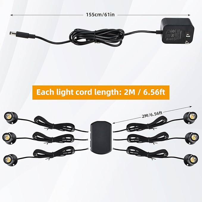 YaeCCC Dimmable LED Mini Spotlight Jewelry Showcase Display Lights Black Shell - Image 4