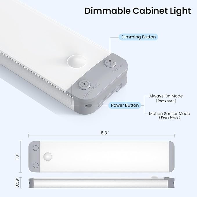 Under Cabinet Lights 3-Pack, 8.3 Inch Motion Sensor Light Indoor, USB-C - Image 5