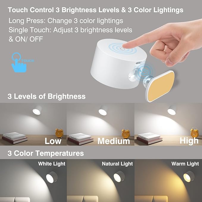 Battery Operated Wall Light, LED Lamp - Image 2