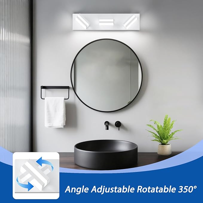 IZORRO LED Modern Bathroom Lights Fixtures, Matte White Acrylic Wall Lighting - Image 2