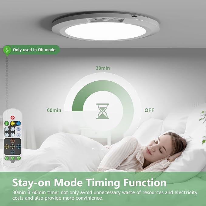 USB Rechargeable Motion Sensor Ceiling Light, Battery Operated Magnetic Closet - Image 7