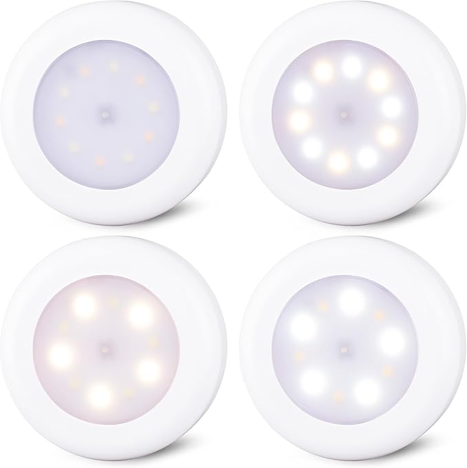 STAR-SPANGLED 4 Pack 3.1” Dimmable Push Tap Lights, Stick on LED Touch Puck - Image 8