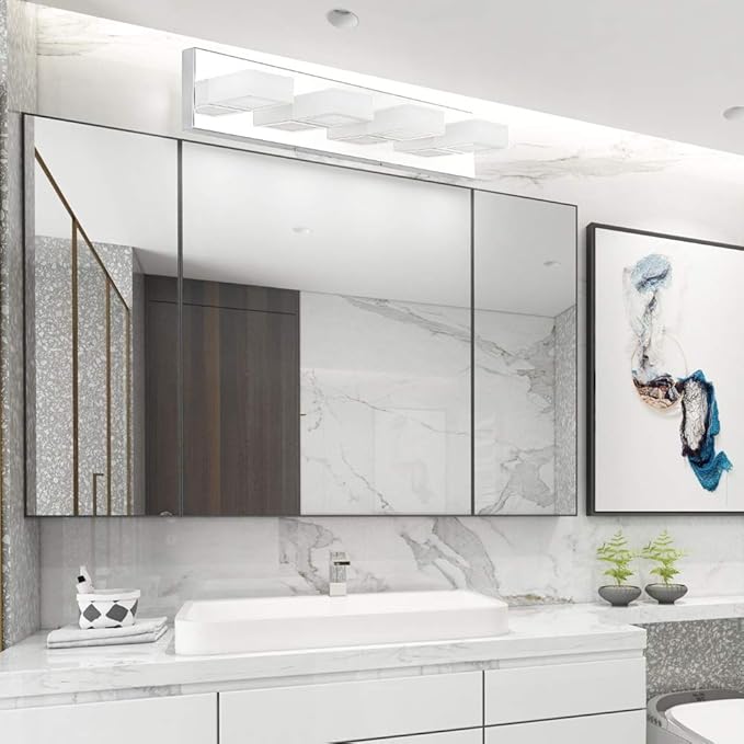Ralbay LED Modern Vanity Light Bathroom Vanity Lights Over Mirror 4 Light - Image 5