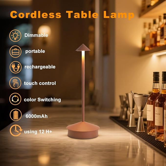EJQ Cordless Table Lamp, Bedside Table Lamp - Image 2