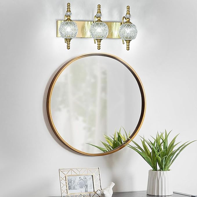 Modern Crystal Bathroom Vanity Lights Fixtures Over Mirror Gold Vintage - Image 2