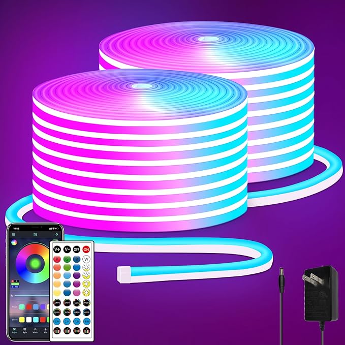 100FT RGB LED neon Rope Lights LED neon Lights by segrass