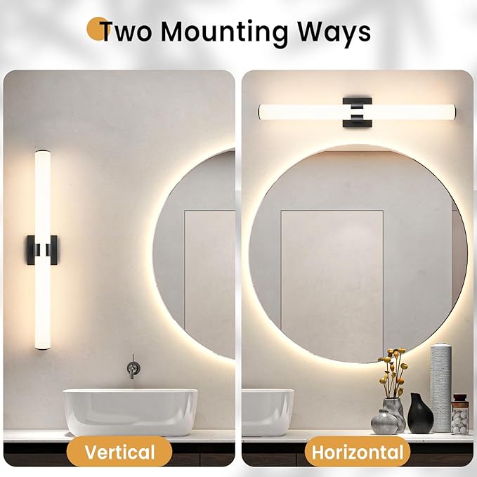 Black Bathroom Vanity Light Fixtures, 31 inch Modern Bathroom Light Fixtures - Image 7