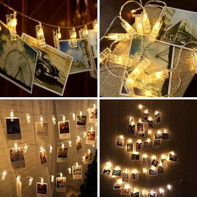 Dopheuor Photo Clip String Lights LED Fairy Clip String Lights Hanging Photo - Image 9