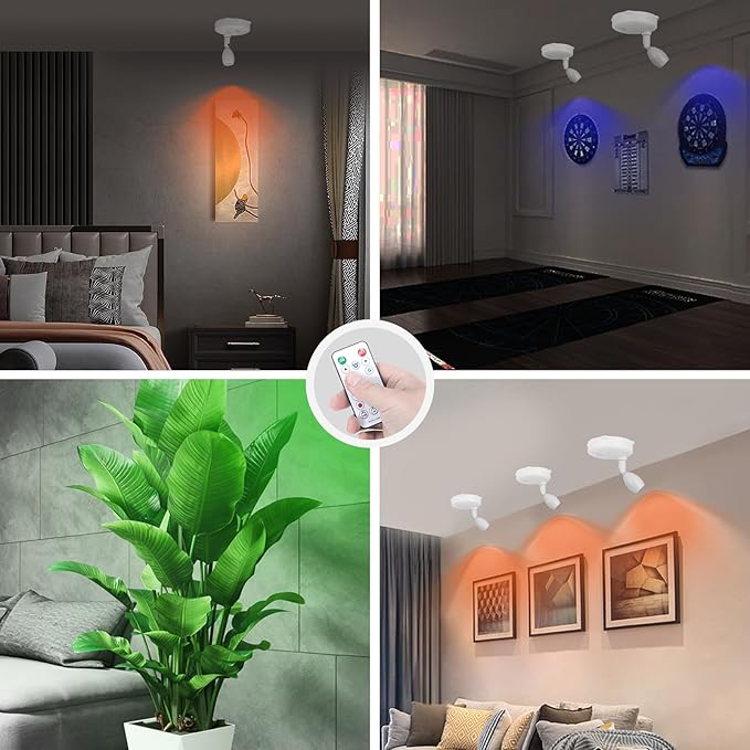 Cordless Spotlight Battery Operated, RGB Indoor Plant Light, Dimmable Accent - Image 4
