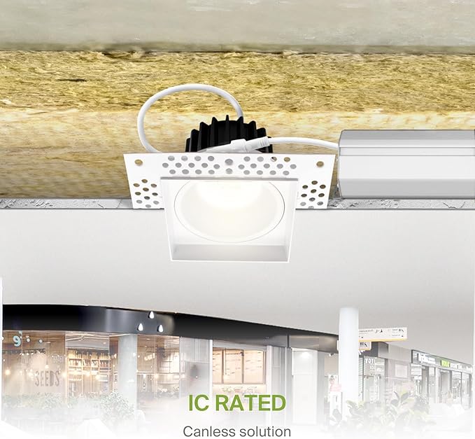 ASD Trimless 2 Inch LED Recessed Lighting, 8W 120V Commercial Square Downlight - Image 7