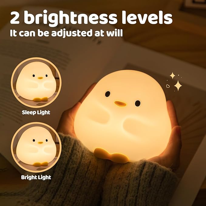 Duck Night Light, Color Changing Mode & 50-Hour Battery, Squishy Silicone Lamp - Image 3