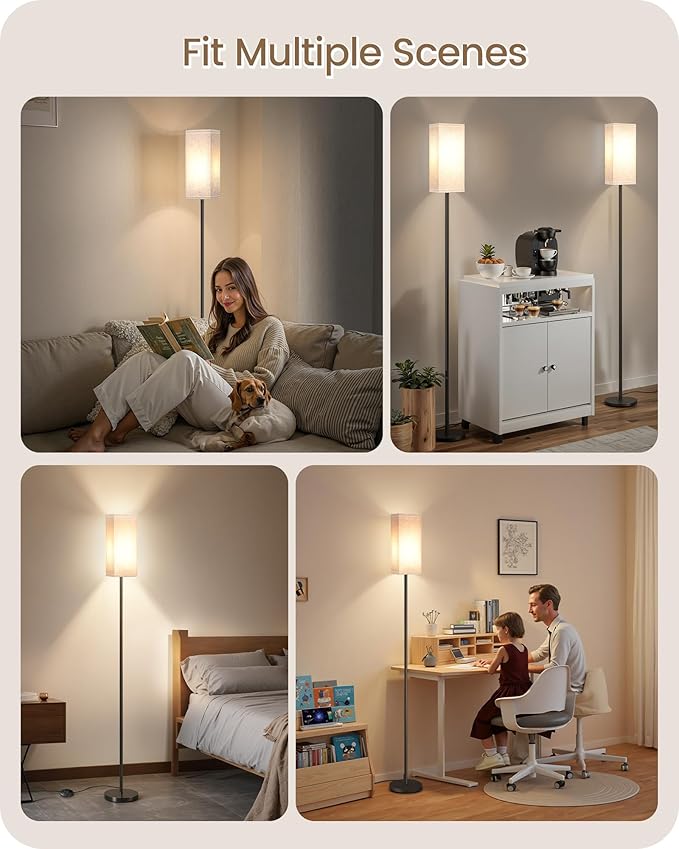 Set of 2 Floor Lamps for Living Room, Modern Tall Standing Lamps - Image 9