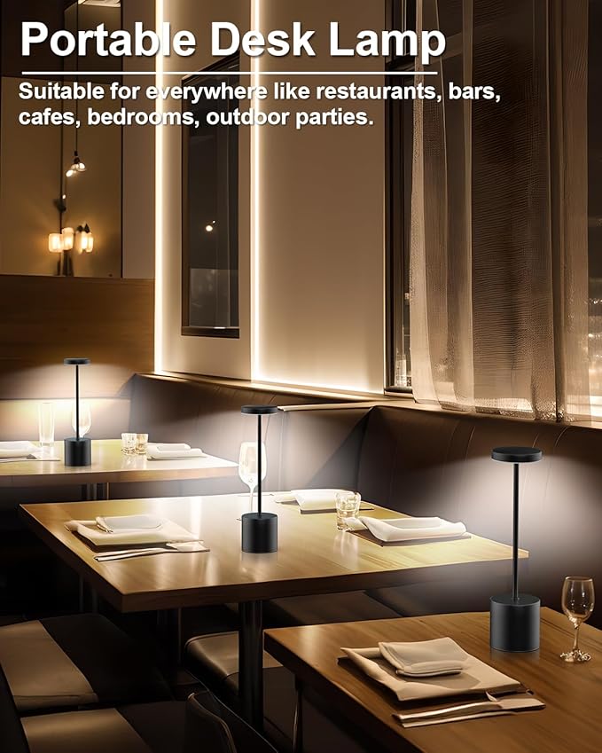 Cordless Table Lamps Rechargeable, Portable LED Desk Lamp, 5000mAh Battery - Image 2