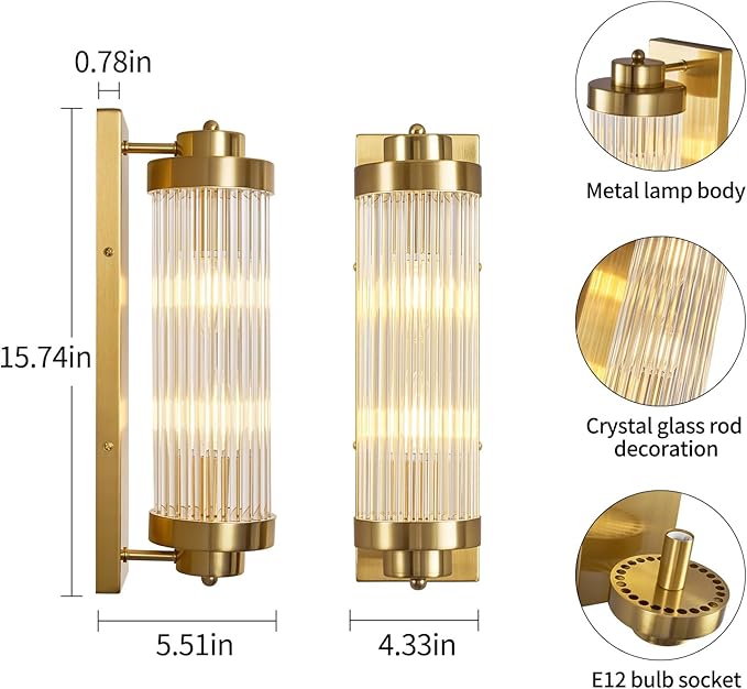 Gold Wall Sconces Set of Two - Image 2