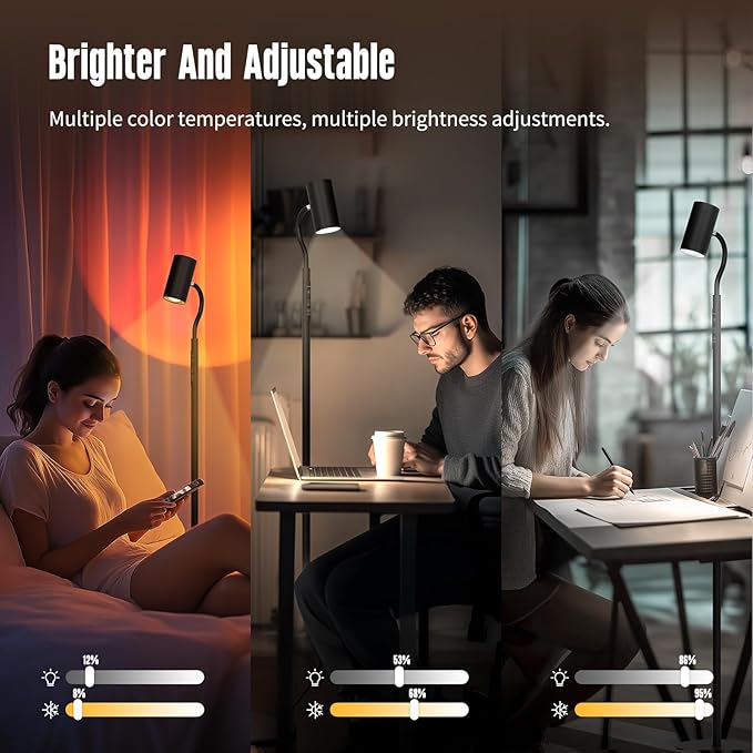 GLOWRIUM LED Floor Reading Lamp, Dual-Side Reading Light - Image 2