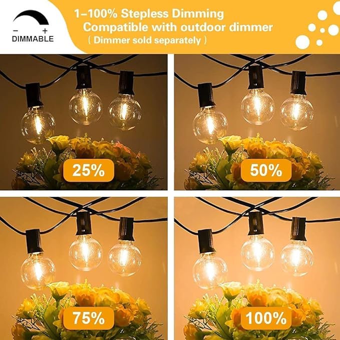 SUNTHIN Outdoor String Lights 194FT, G40 Led Patio Lights - Image 6