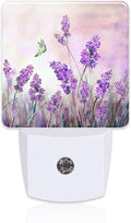 Purple Lavander Flowers Butterfly Night Light Plug into Wall, Watercolor by sndheke