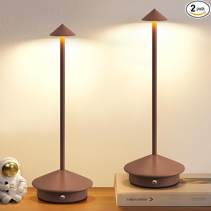Modern Cordless Table Lamp Set of 2, Portable LED Desk Lamps, 5000mAh by NEWSEE