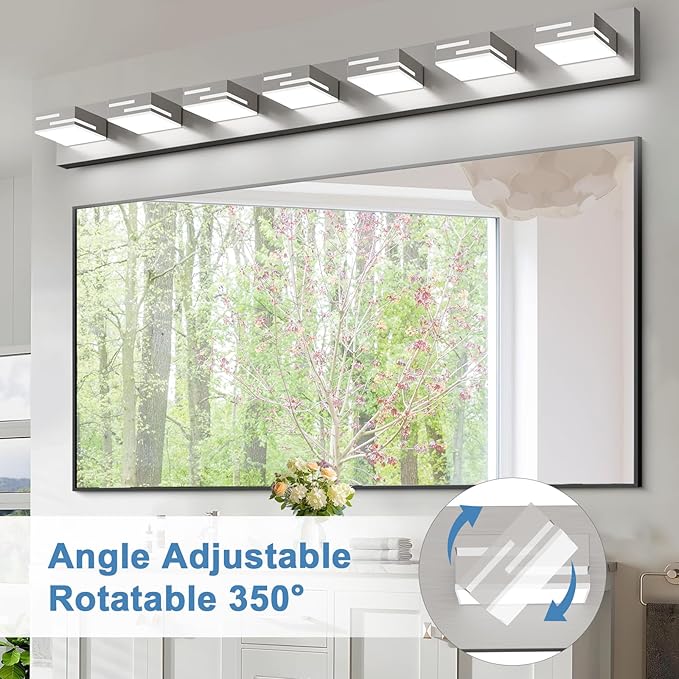 LED Modern Bathroom Vanity Light Fixtures, 7-Light 48-inch Dimmable Brushed - Image 5