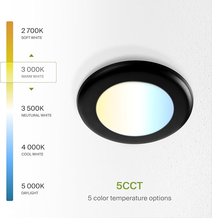 ASD 1 Pack LED Disk Lights 4 Inch, 10W 5CCT 2700K-5000K 685LM CRI90+, Dimmable - Image 6