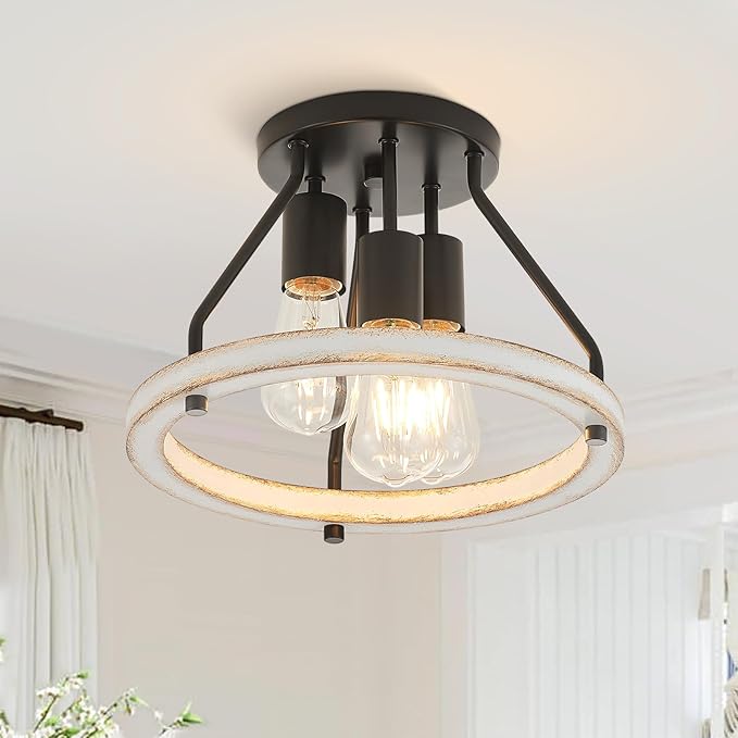 Rustic Flush Mount Ceiling Light Fixture by VILUXY