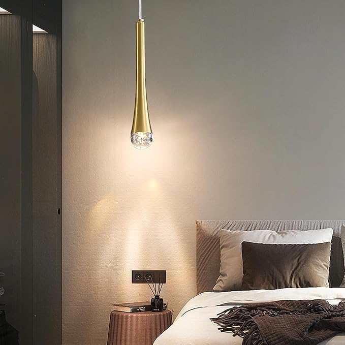 2 Pack Modern Gold LED Pendant Light, Kitchen Island Ceiling Hanging Lights - Image 8