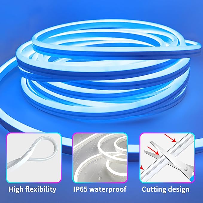 50ft Neon Rope Light, 24V RGB LED Strip Lights, Music Sync, Remote/APP Control - Image 6