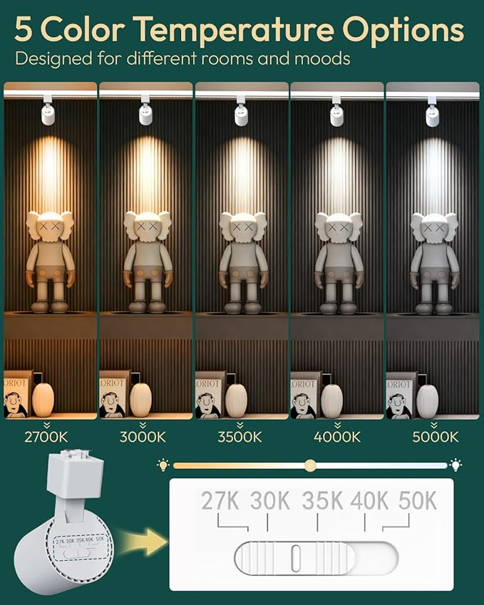 ALAMPEVER 6 Pack LED Track Lighting Heads, Dimmable J Type LED Track Lights - Image 2