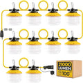 100FT Construction String Lights: 3 Prong 150W Ultra-bright 21000 lumens ETL by Hyanglux