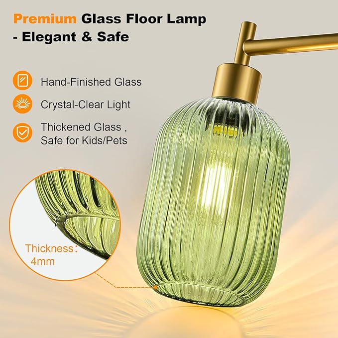 【Upgraded】 Dimmable Glass Floor Lamp - Image 3