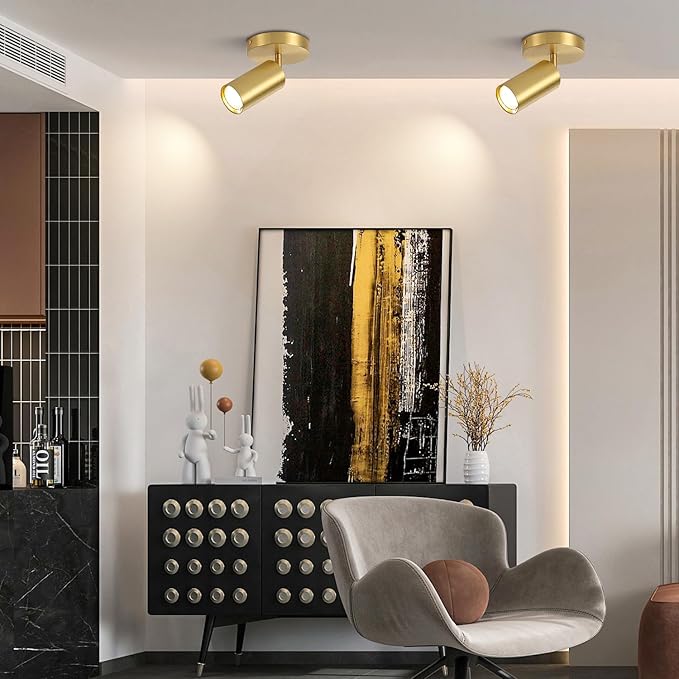 BOKT 1-Lights Modern LED Track Lighting Kit Brushed Gold Spotlight Fixtures - Image 3